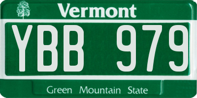 VT license plate YBB979