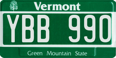 VT license plate YBB990
