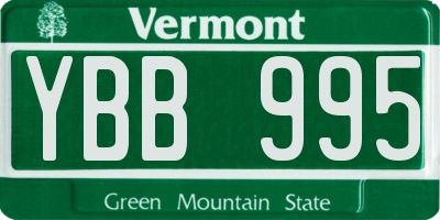 VT license plate YBB995