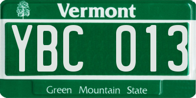VT license plate YBC013