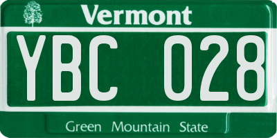 VT license plate YBC028