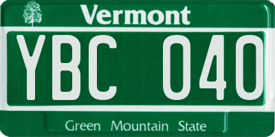 VT license plate YBC040