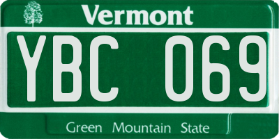VT license plate YBC069