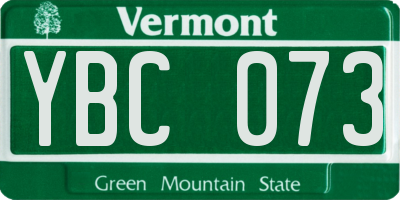 VT license plate YBC073