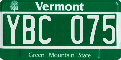 VT license plate YBC075