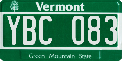 VT license plate YBC083
