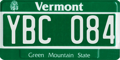 VT license plate YBC084