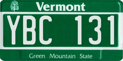 VT license plate YBC131