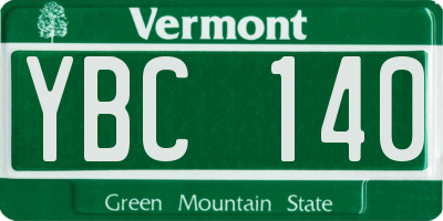VT license plate YBC140