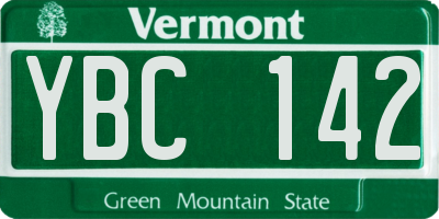 VT license plate YBC142