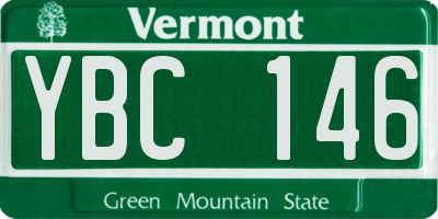 VT license plate YBC146