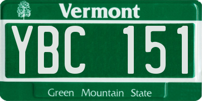 VT license plate YBC151