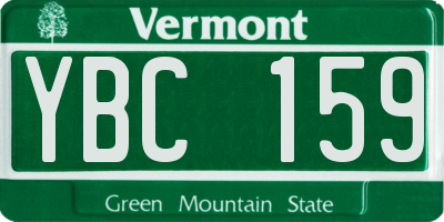 VT license plate YBC159