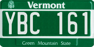 VT license plate YBC161