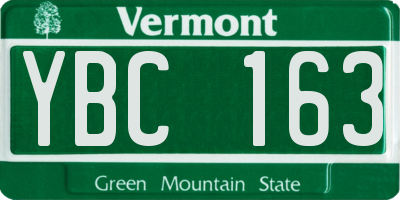 VT license plate YBC163