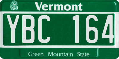 VT license plate YBC164
