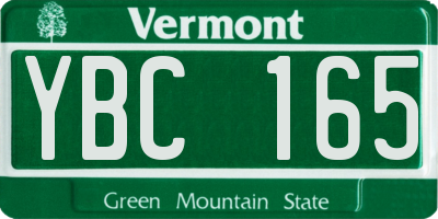 VT license plate YBC165