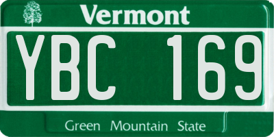 VT license plate YBC169