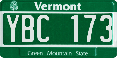 VT license plate YBC173