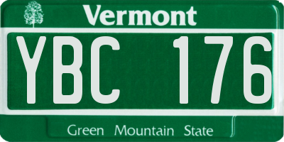 VT license plate YBC176