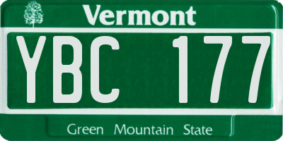 VT license plate YBC177