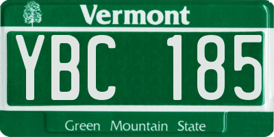 VT license plate YBC185