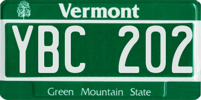 VT license plate YBC202