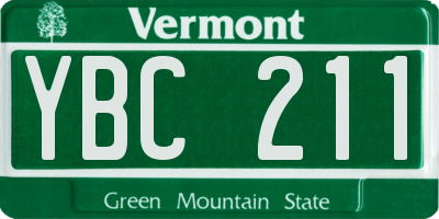 VT license plate YBC211