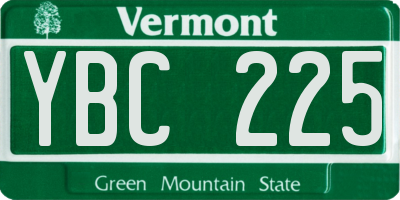 VT license plate YBC225