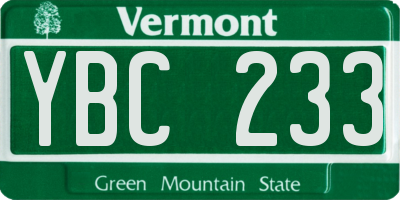VT license plate YBC233