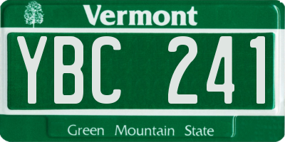 VT license plate YBC241