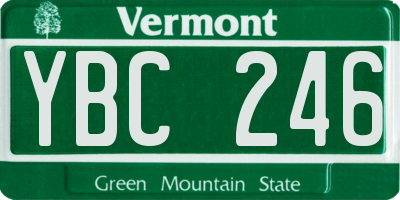 VT license plate YBC246