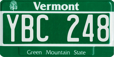 VT license plate YBC248