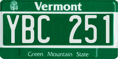 VT license plate YBC251