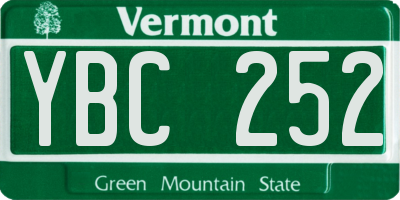 VT license plate YBC252