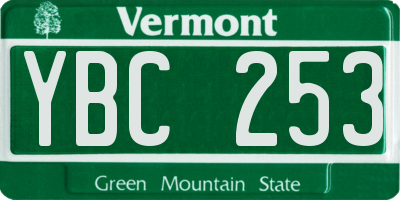 VT license plate YBC253