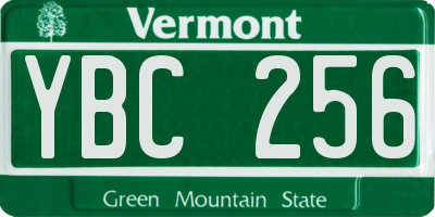 VT license plate YBC256