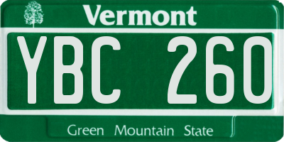 VT license plate YBC260