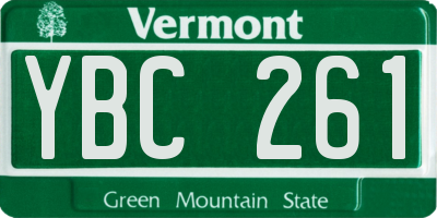 VT license plate YBC261