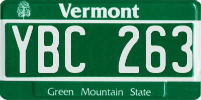 VT license plate YBC263