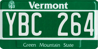 VT license plate YBC264