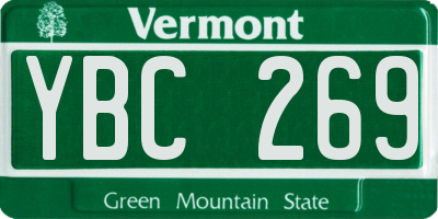 VT license plate YBC269