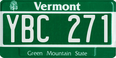 VT license plate YBC271