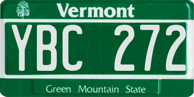 VT license plate YBC272