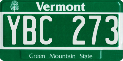 VT license plate YBC273
