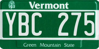 VT license plate YBC275