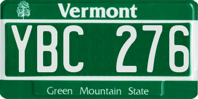 VT license plate YBC276