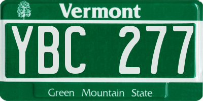VT license plate YBC277