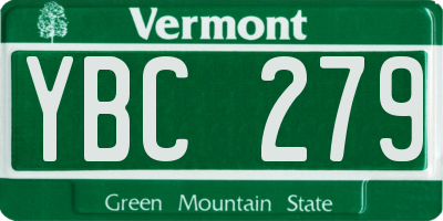 VT license plate YBC279