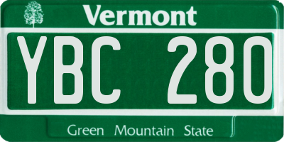 VT license plate YBC280